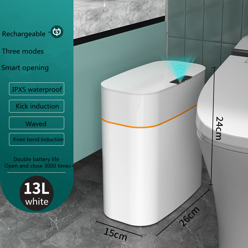 Smart Trash Can with Lid for Bedroom and Living Room