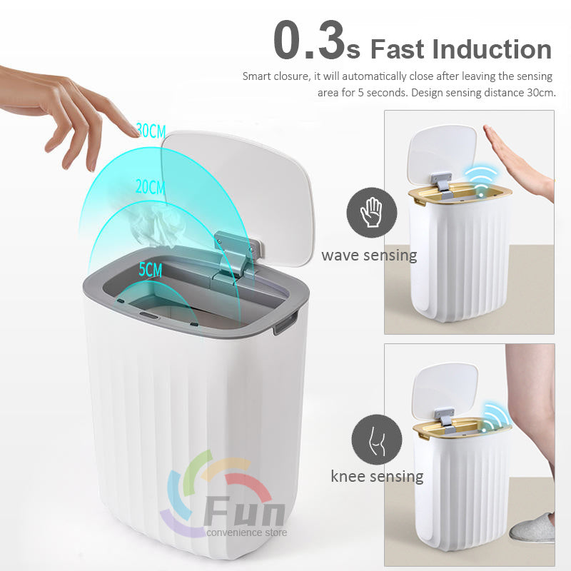 Smart Trash Can with Lid for Bedroom and Living Room