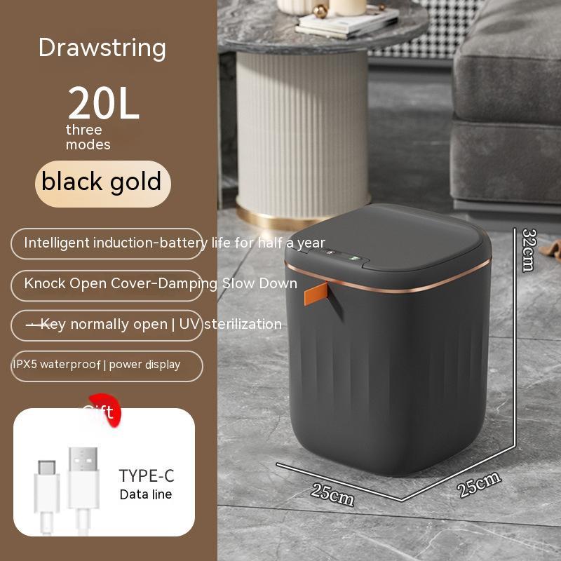 Smart Trash Can with Lid for Bedroom and Living Room