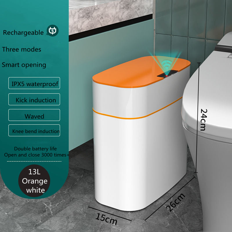 Smart Trash Can with Lid for Bedroom and Living Room