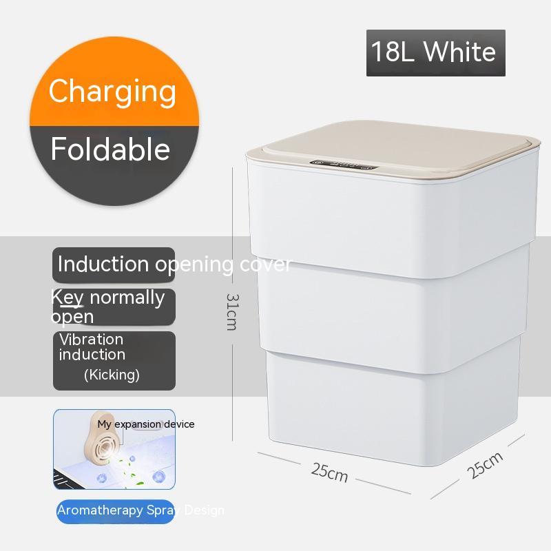 Smart Trash Can with Lid for Bedroom and Living Room