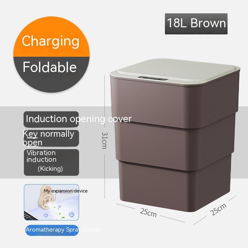 Smart Trash Can with Lid for Bedroom and Living Room