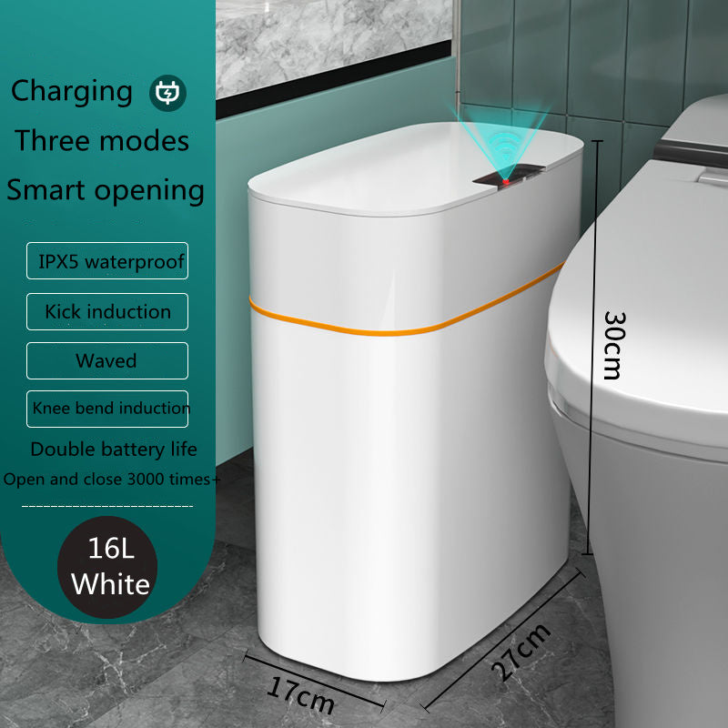 Smart Trash Can with Lid for Bedroom and Living Room