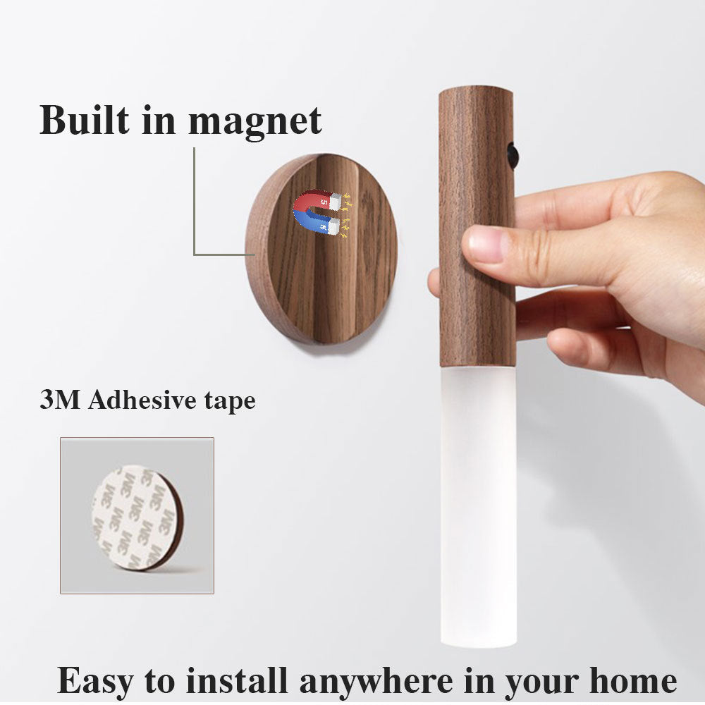 Wireless Wooden Magnetic USB LED Lamp