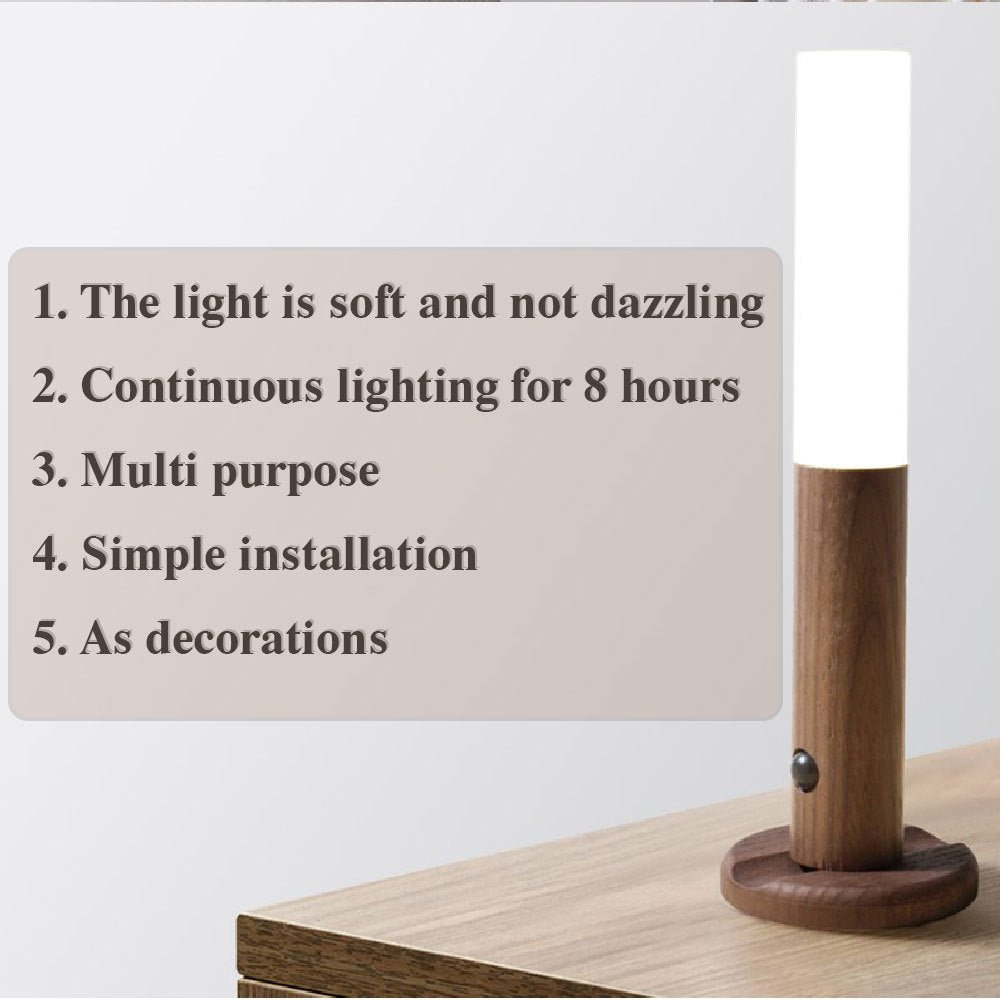 Wireless Wooden Magnetic USB LED Lamp