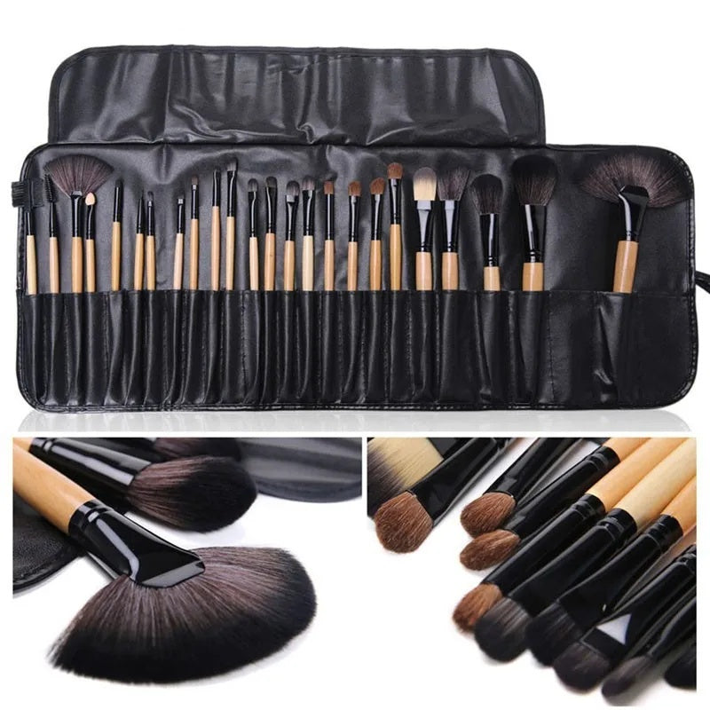 Sac cadeau de 24 pièces Ensembles de pinceaux de maquillage Brosses cosmétiques