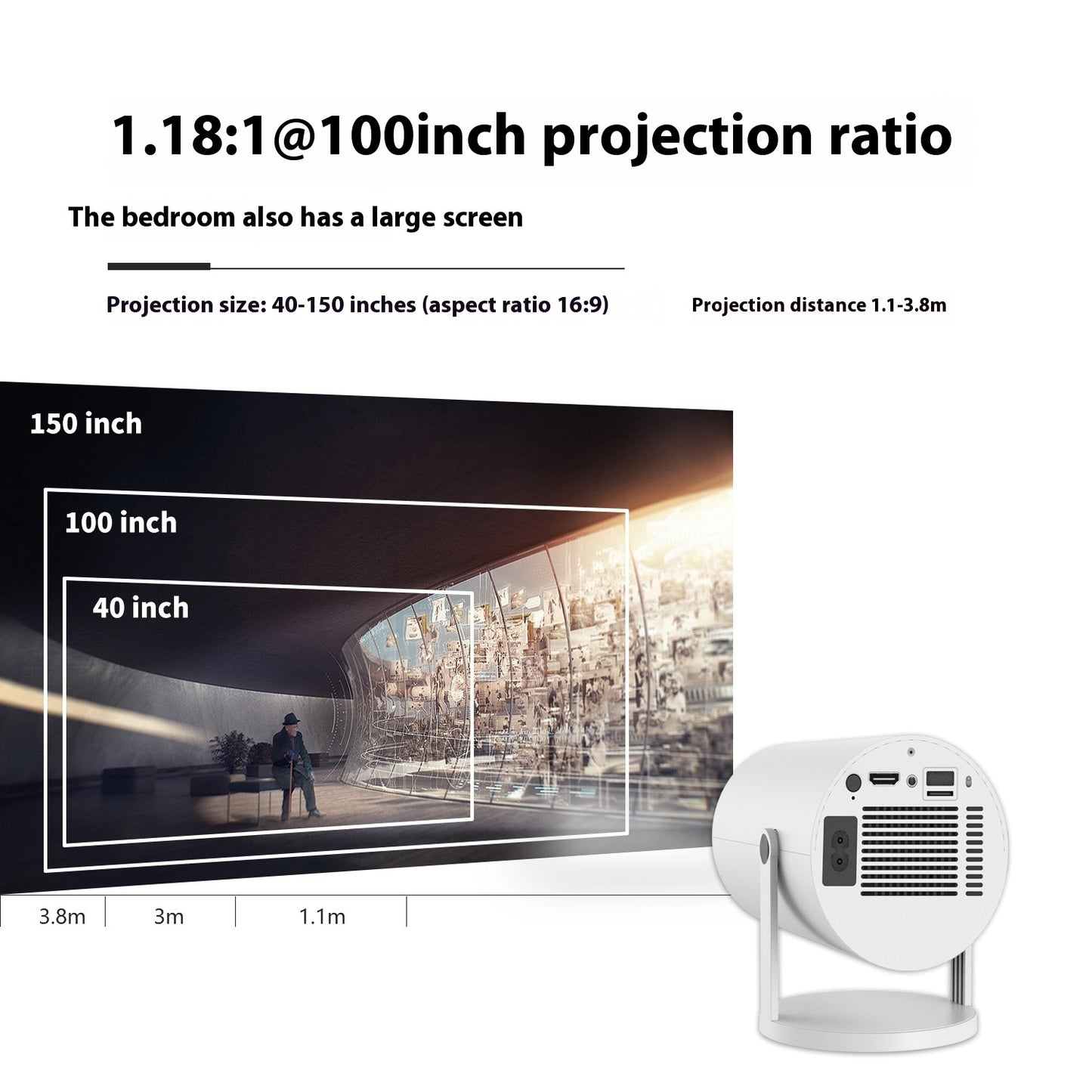 Small straight projector for home use