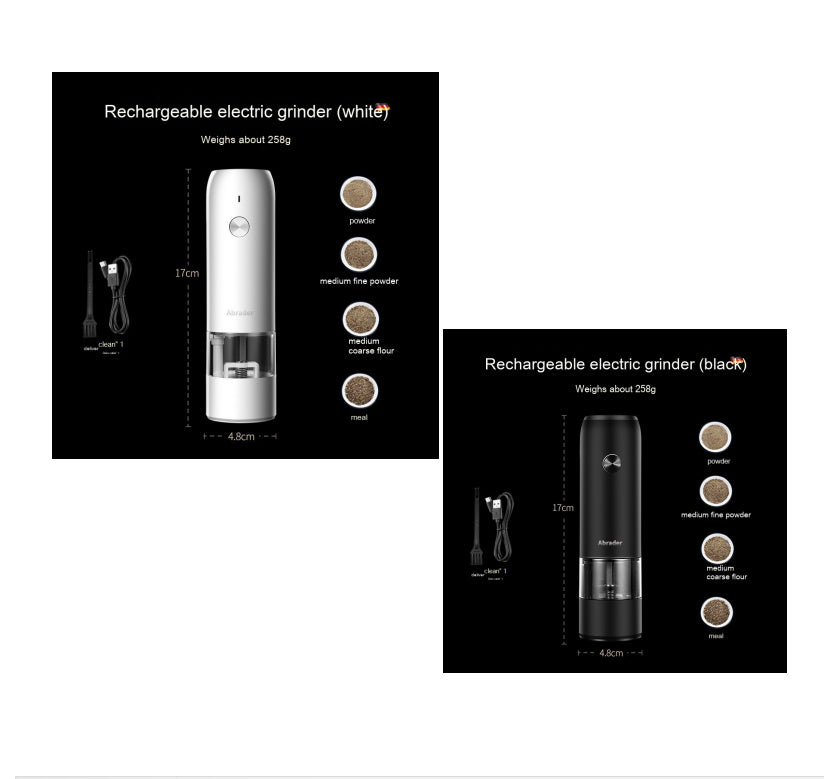 Rechargeable Electric Salt and Pepper Mill Set